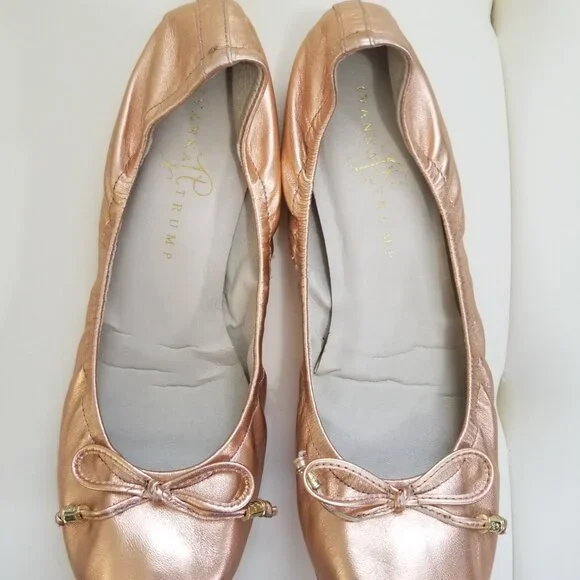 Ladies Rose Gold Ballet Flats - Picture 2 of 7